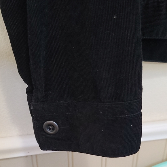 This jacket is made of very soft corduroy Women's Black Jean Jacket. - Picture 6 of 6